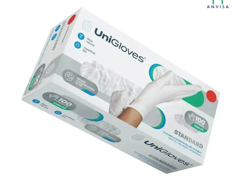 Luvas Unigloves com pó Latex Branca tam. XP/PP/M